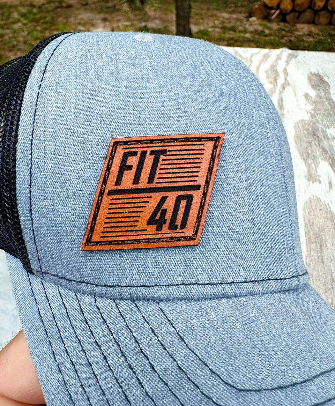 FO40 Leather Patch/Black & Grey Richardson 112 Snapback